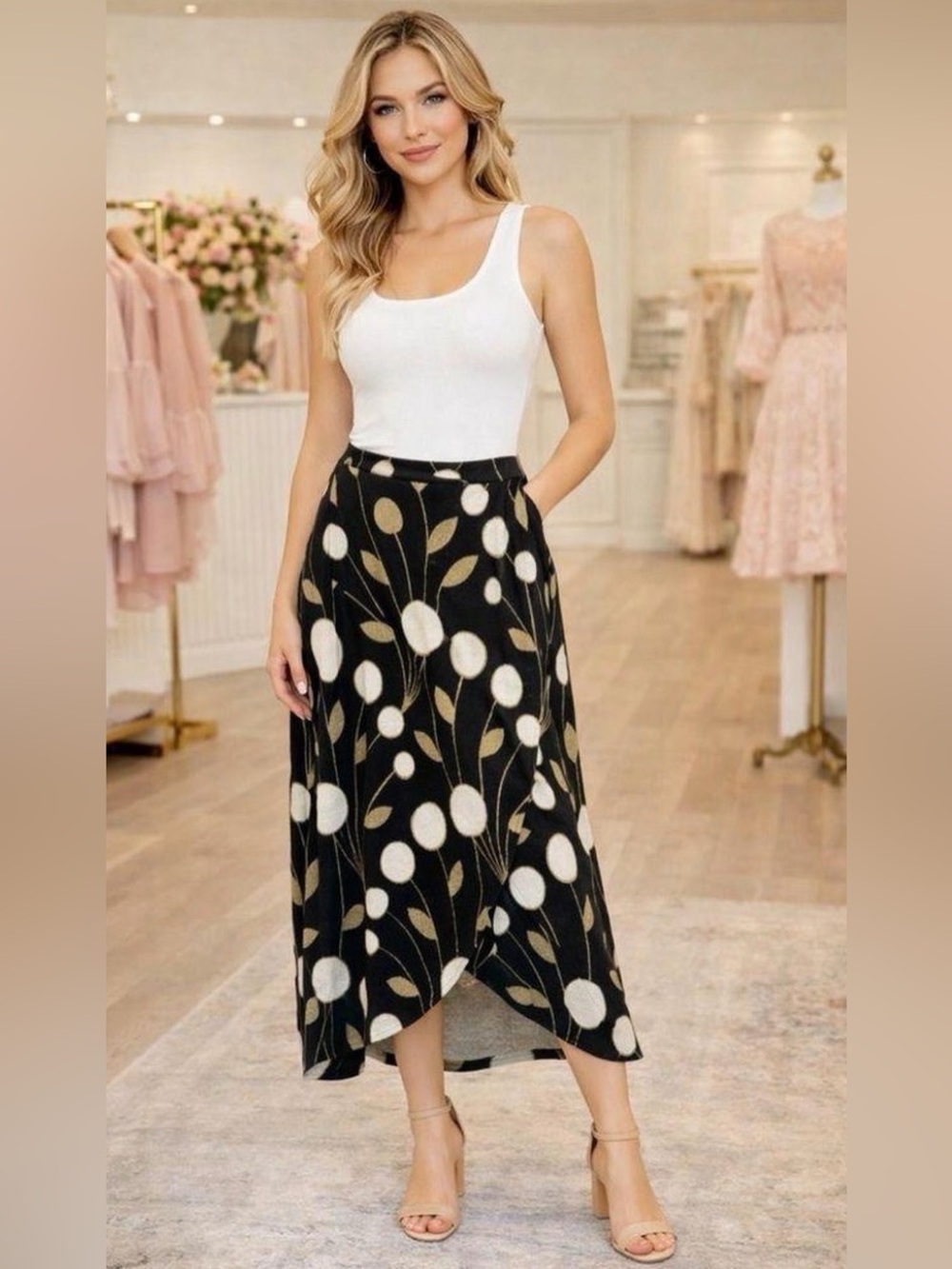 ANTHROPOLOGIE MAEVE Craspedia Metallic Faux Wrap Knit Skirt XS - Picture 3 of 12